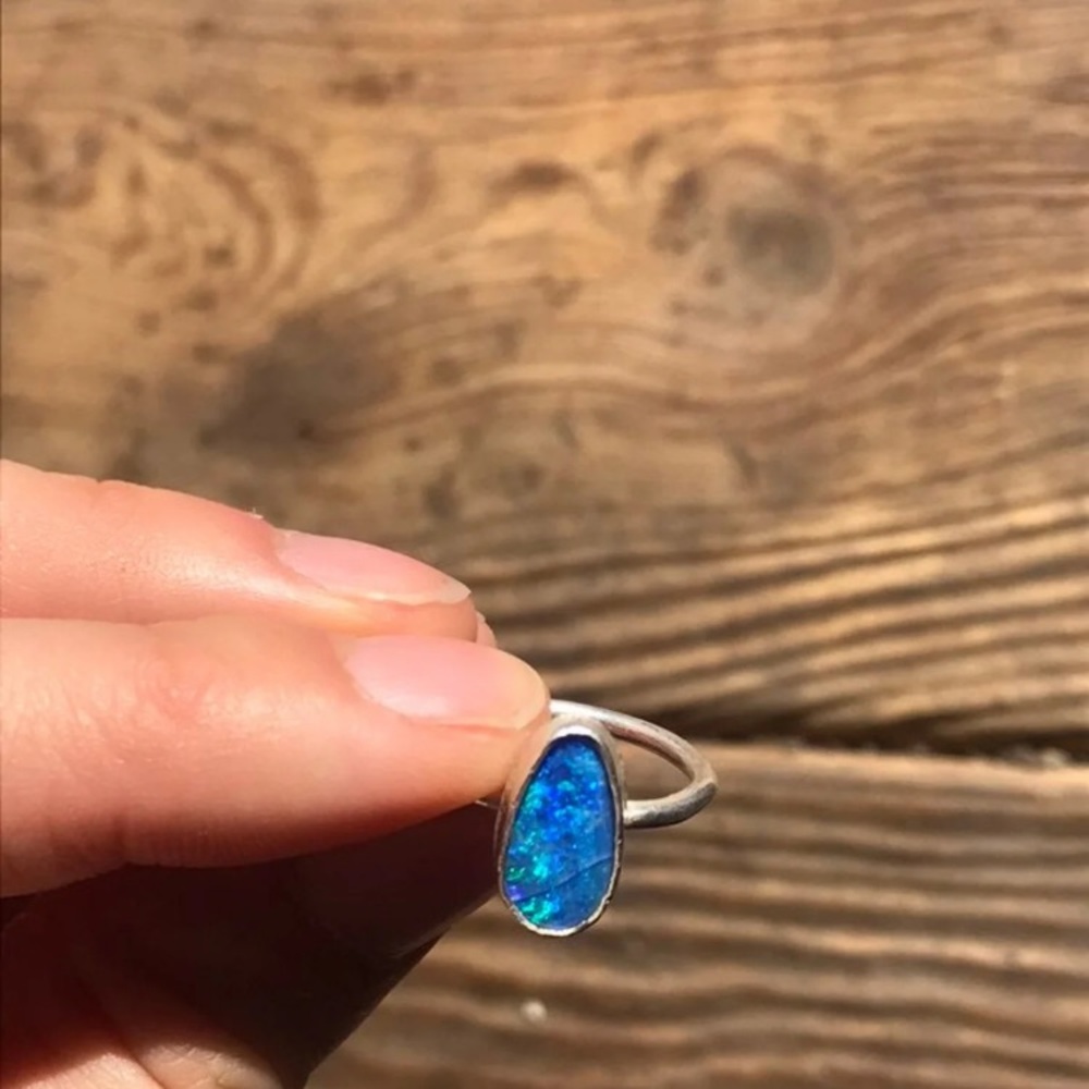 Lightning ridge opal ring - Picture 3 of 4